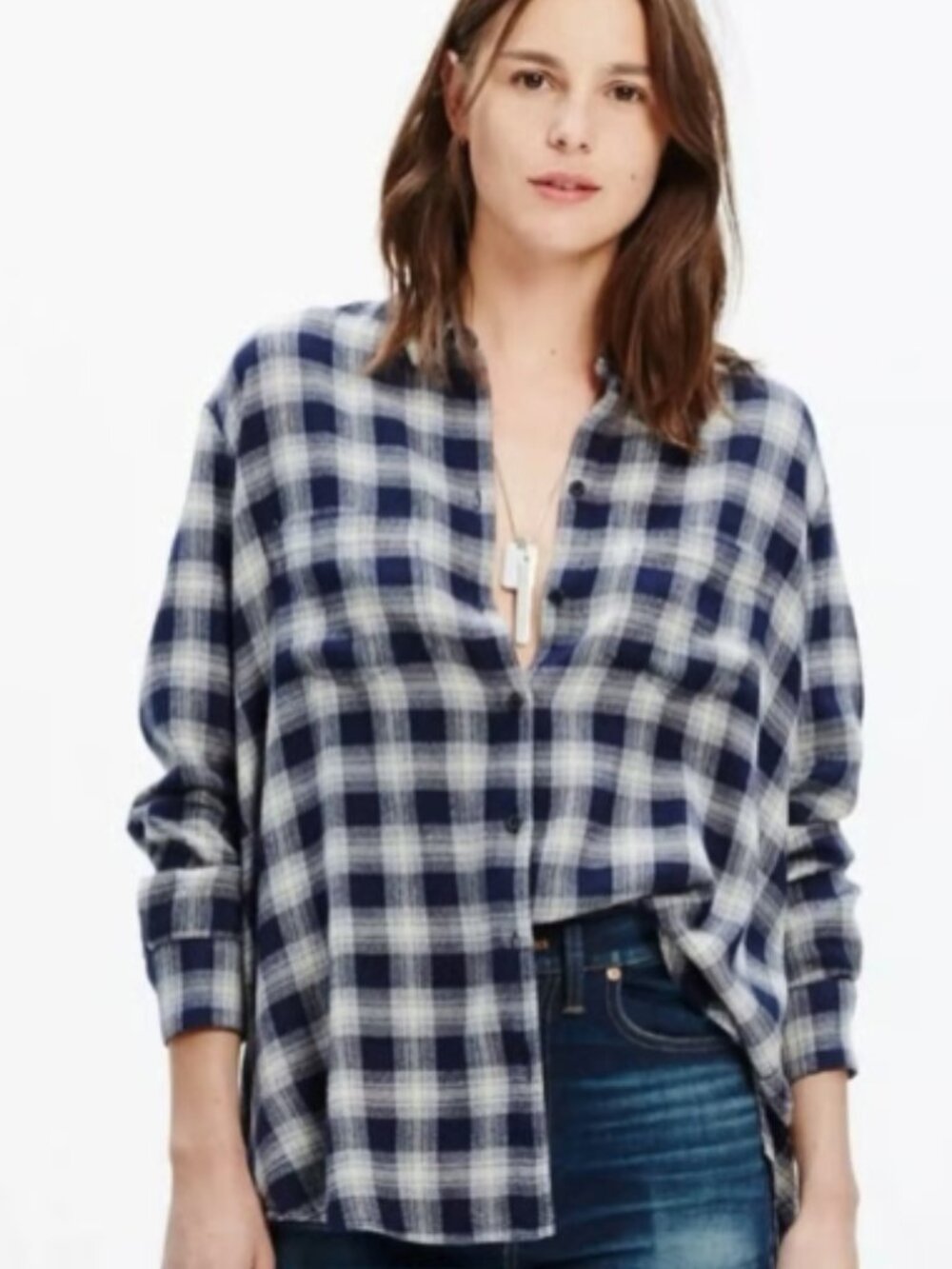 Madewell Oversized Flannel Plaid Button-Down Shirt